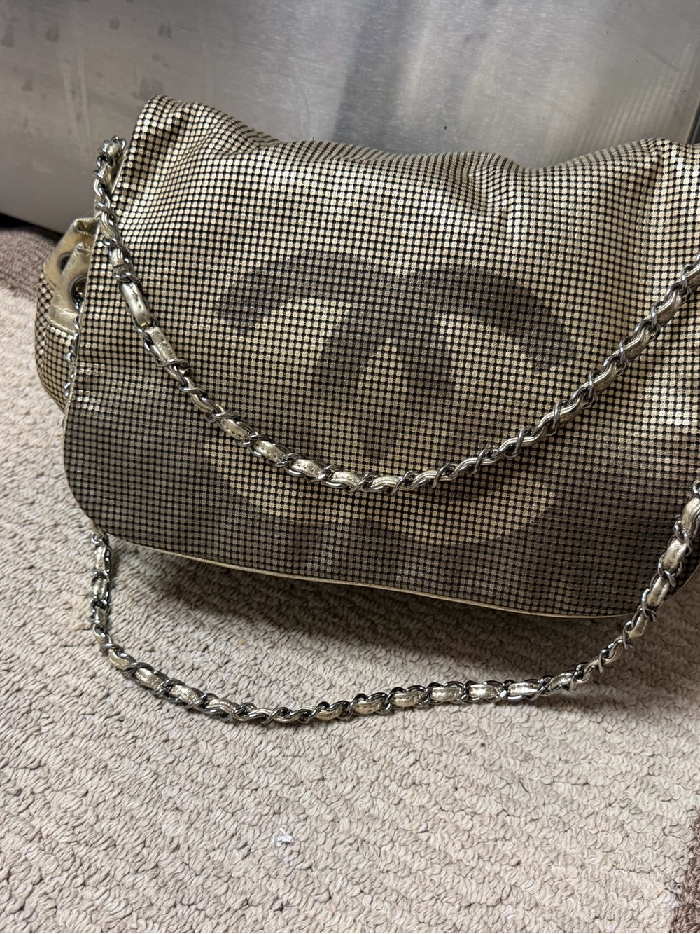 Metallic Gold Chain Shoulder Bag - Picture 6 of 12